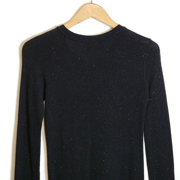 ALLSAINTS Black Speckled Midi Sweater Dress V Neck Long Sleeve Casual Wear 4 - Picture 12 of 16